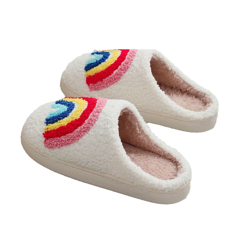 Kids Indoor Outdoor Slippers - Nowe Śliczne Tęczowe Dziecięce Kreskówkowe Zimowe