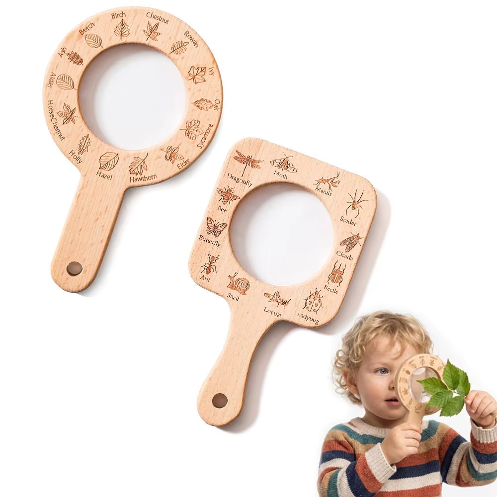 Kids Outdoor Nature Toys - Drewniana lupa dla dzieci do obserwacji