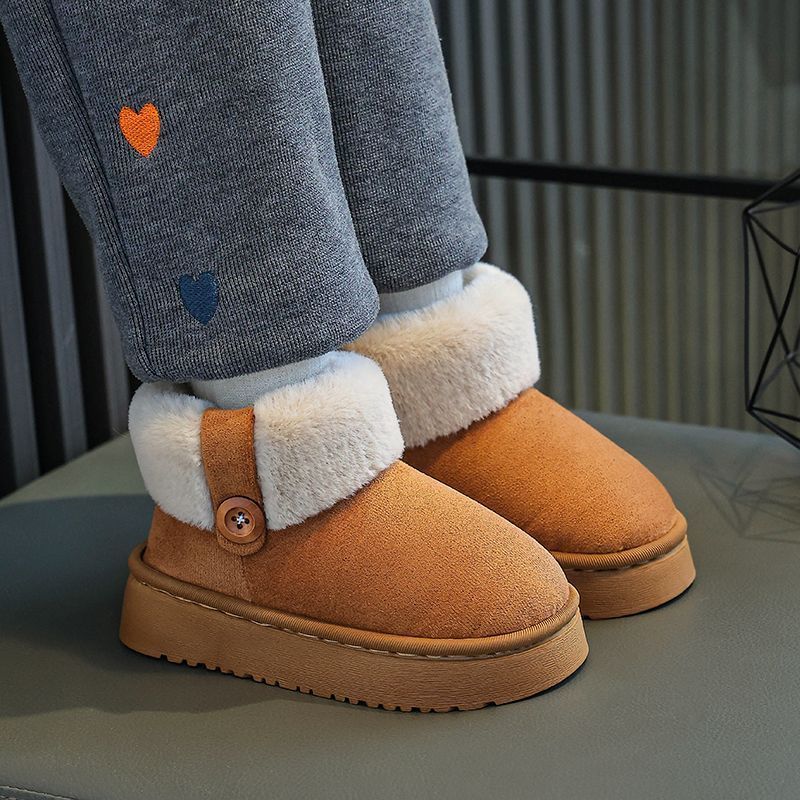Kids Indoor Outdoor Slippers - Dziecięce zimowe kapcie, wysokie, zakryte, bawełniane