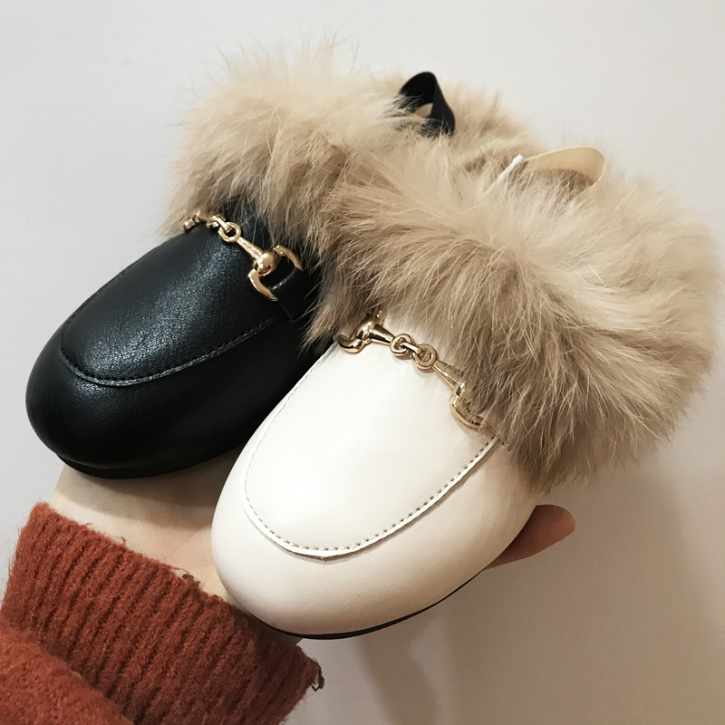 Kids Indoor Outdoor Slippers - Zimowe dziecięce futrzane buty księżniczki dziewczynek